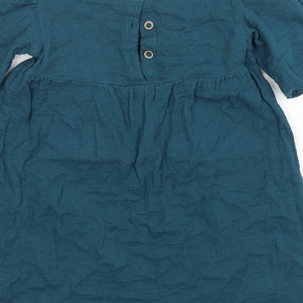 TU Girls Green  Cotton A-Line  Size 4-5 Years  Round Neck