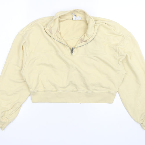 H&M Womens Beige  Polyester Pullover Sweatshirt Size M  Pullover