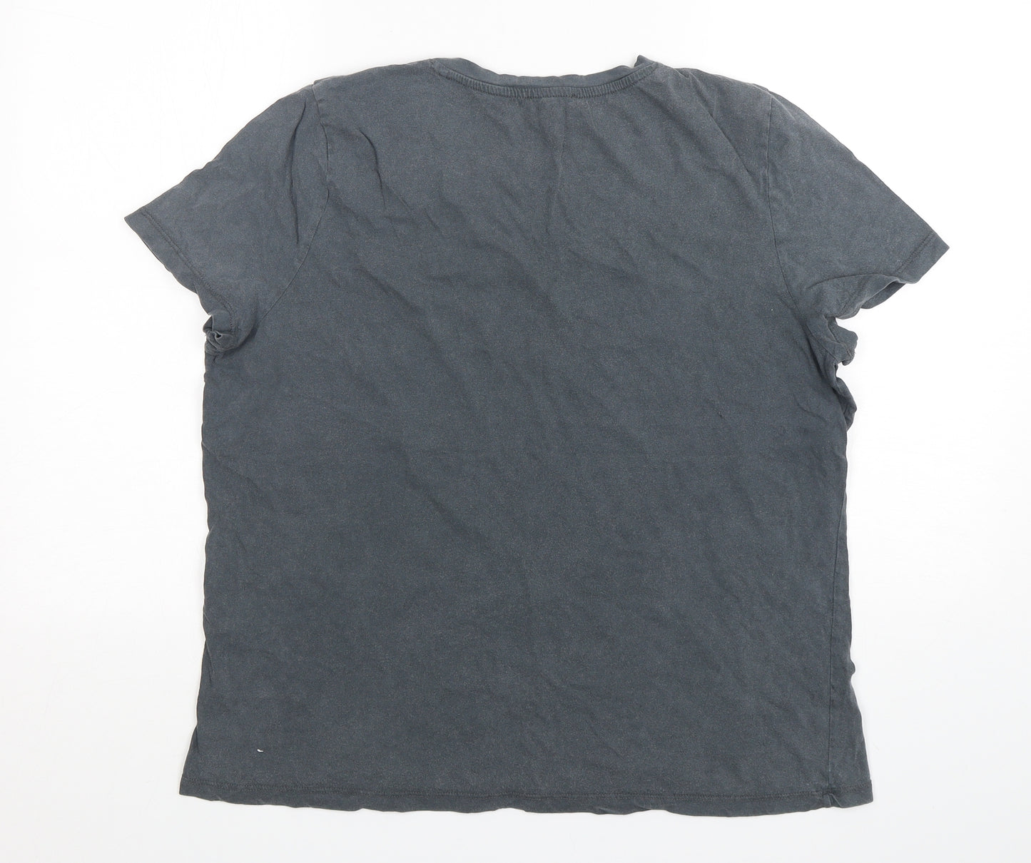 New Look Womens Grey  Cotton Basic T-Shirt Size 18 Round Neck