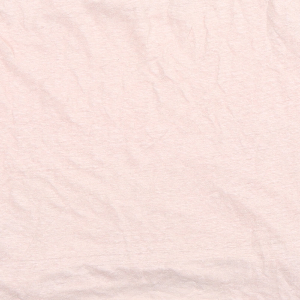H&M Womens Pink  Linen Basic T-Shirt Size L Round Neck