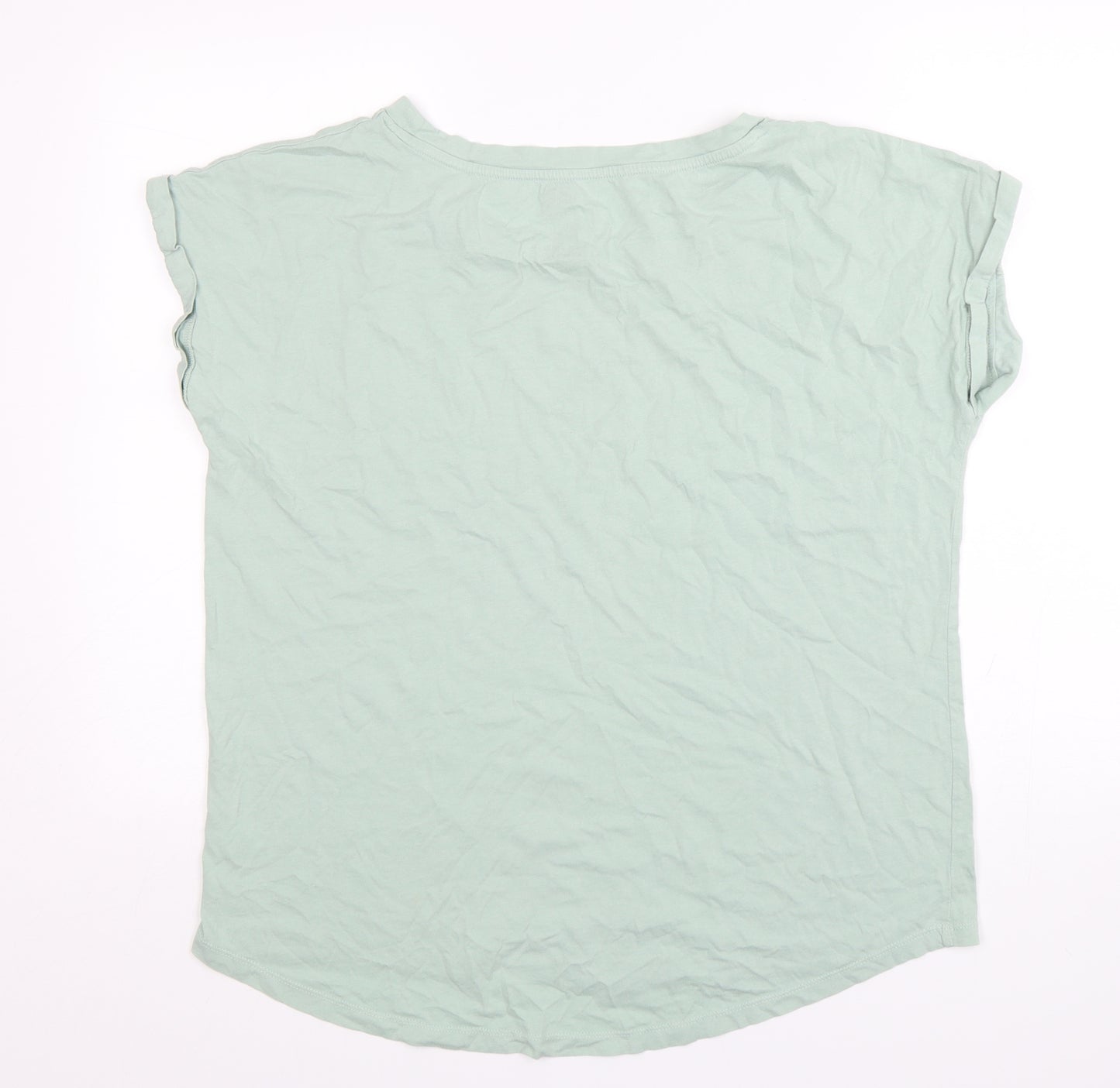 F&F Womens Green  Cotton Basic T-Shirt Size 18 Round Neck