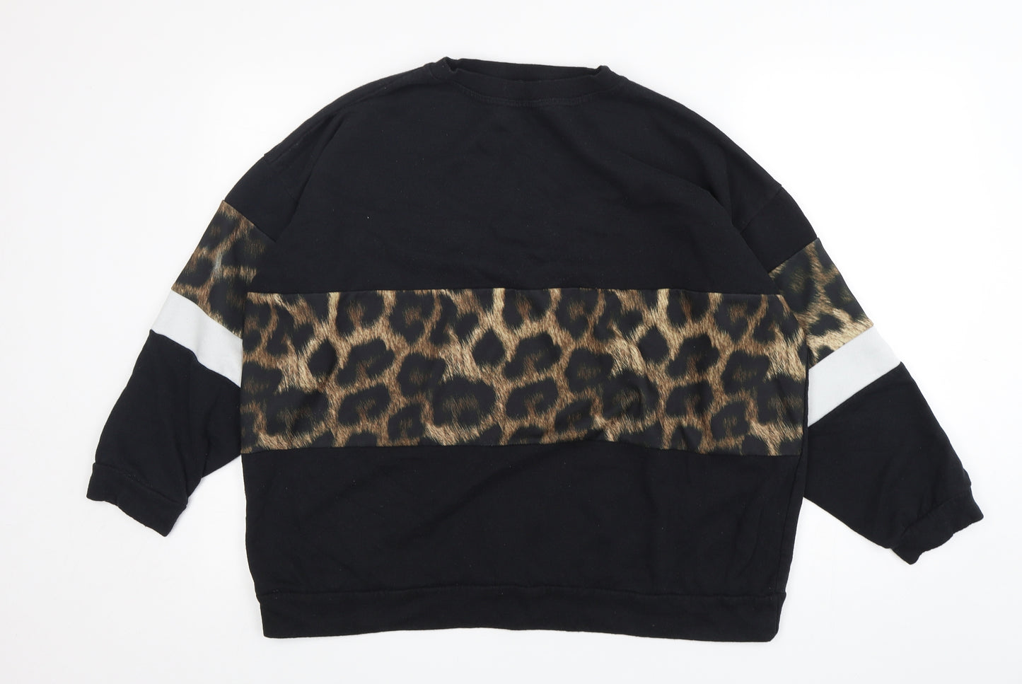 Boohoo Womens Multicoloured Animal Print Cotton Pullover Sweatshirt Size 16  Pullover