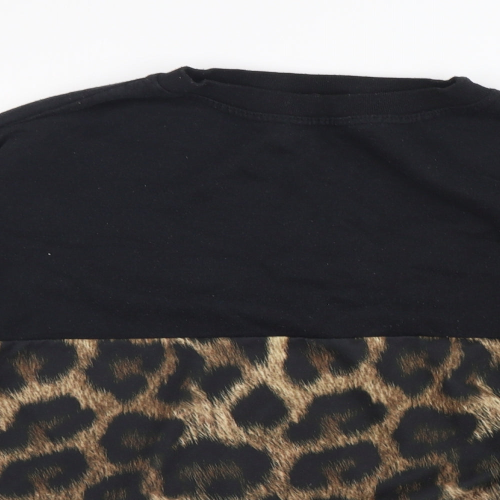 Boohoo Womens Multicoloured Animal Print Cotton Pullover Sweatshirt Size 16  Pullover