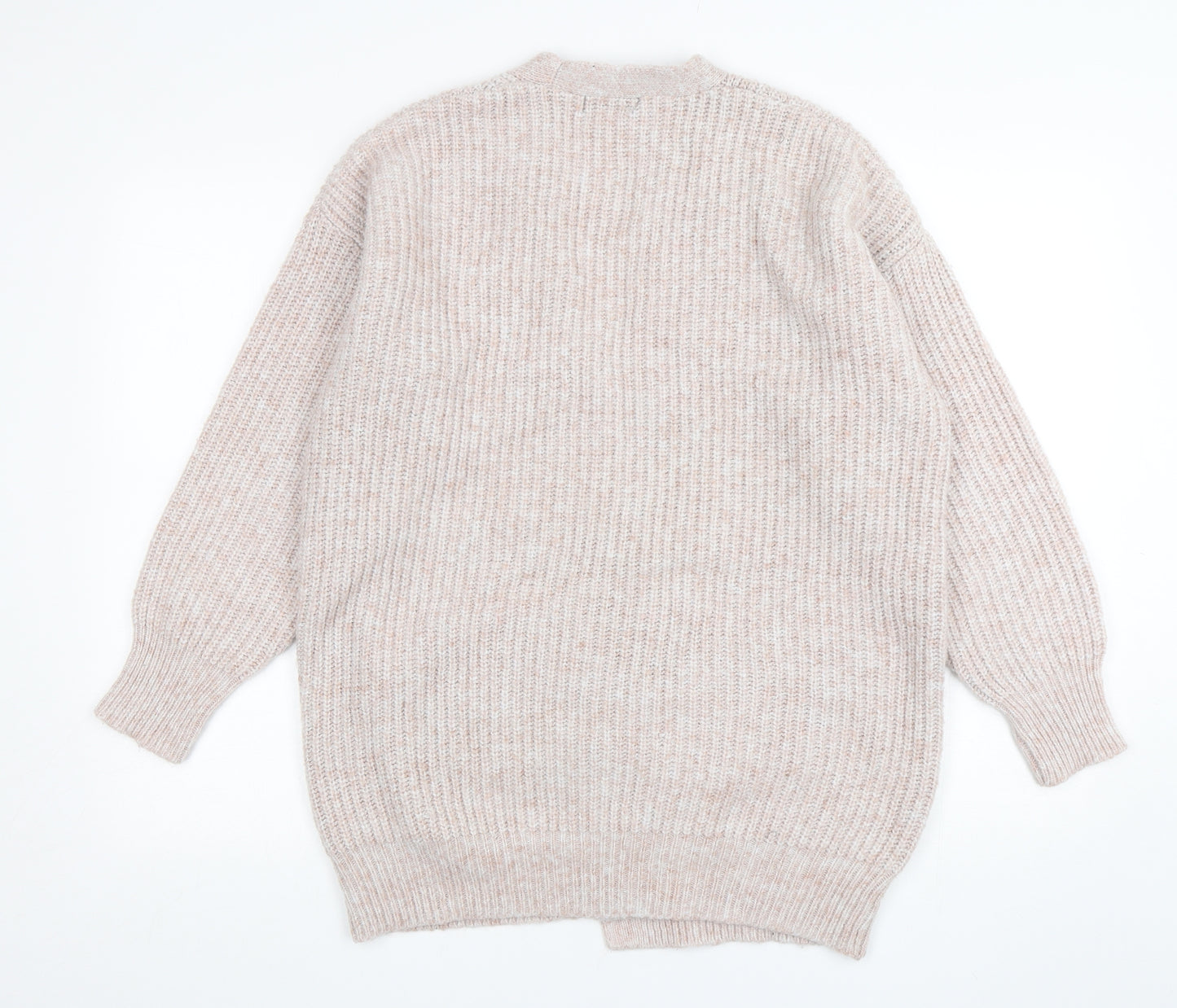 F&F Womens Pink V-Neck  Polyester Cardigan Jumper Size L