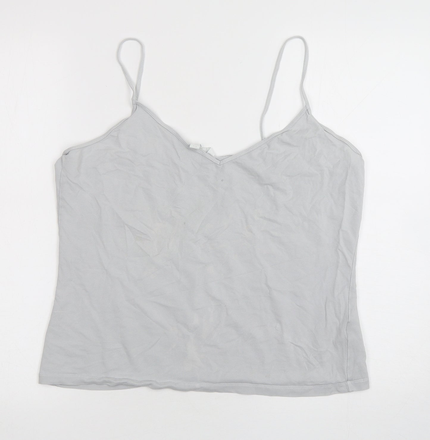 H&M Womens Grey  Cotton Camisole Tank Size XL V-Neck