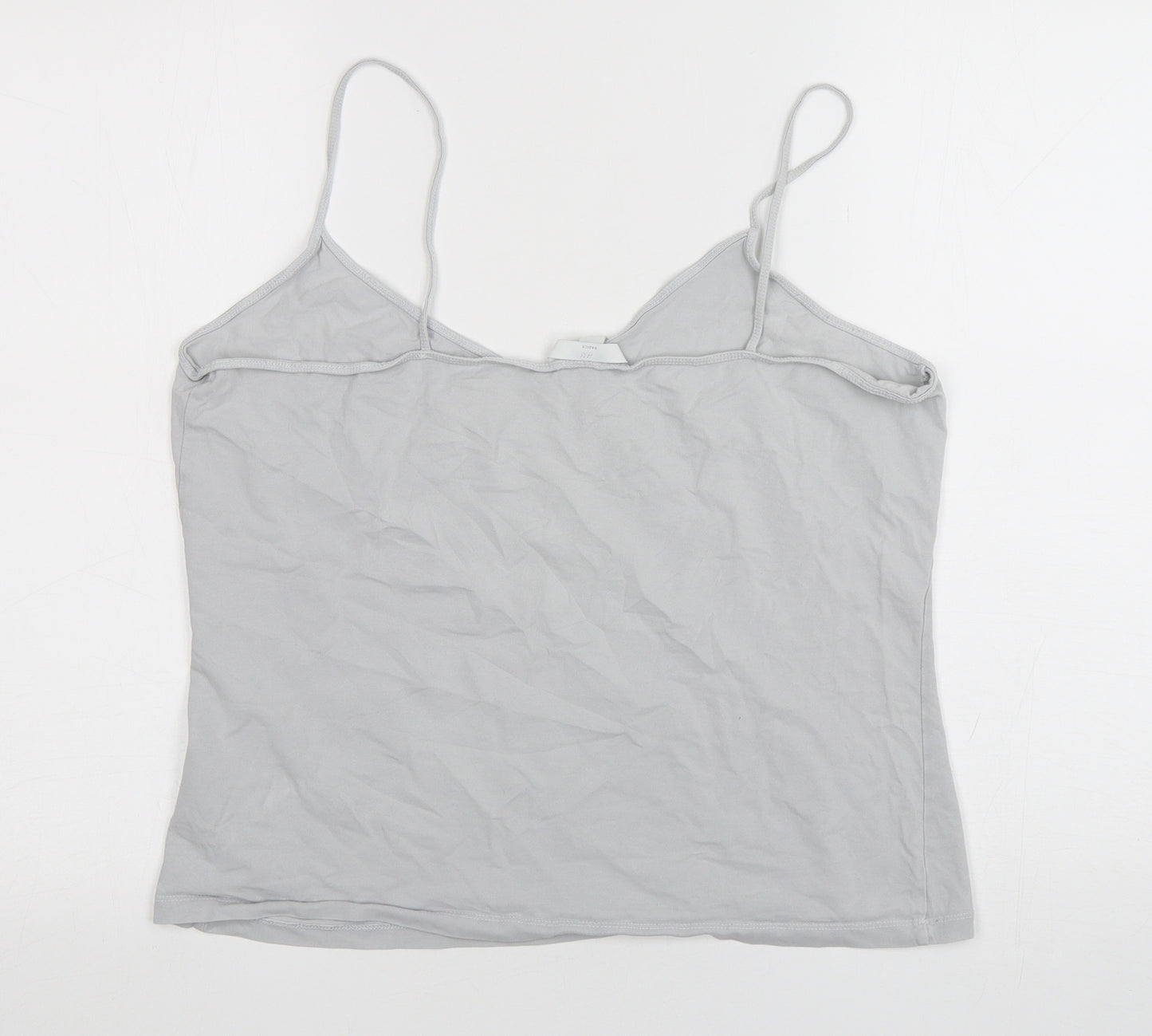 H&M Womens Grey  Cotton Camisole Tank Size XL V-Neck