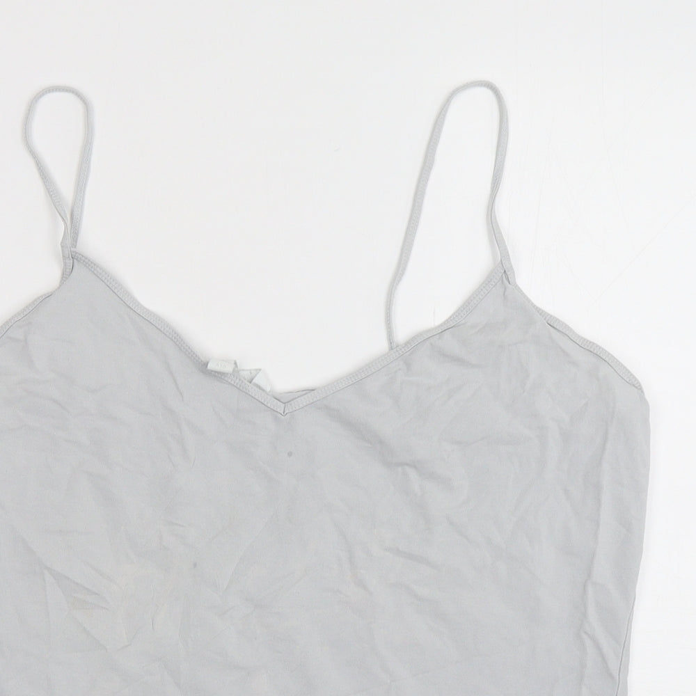 H&M Womens Grey  Cotton Camisole Tank Size XL V-Neck