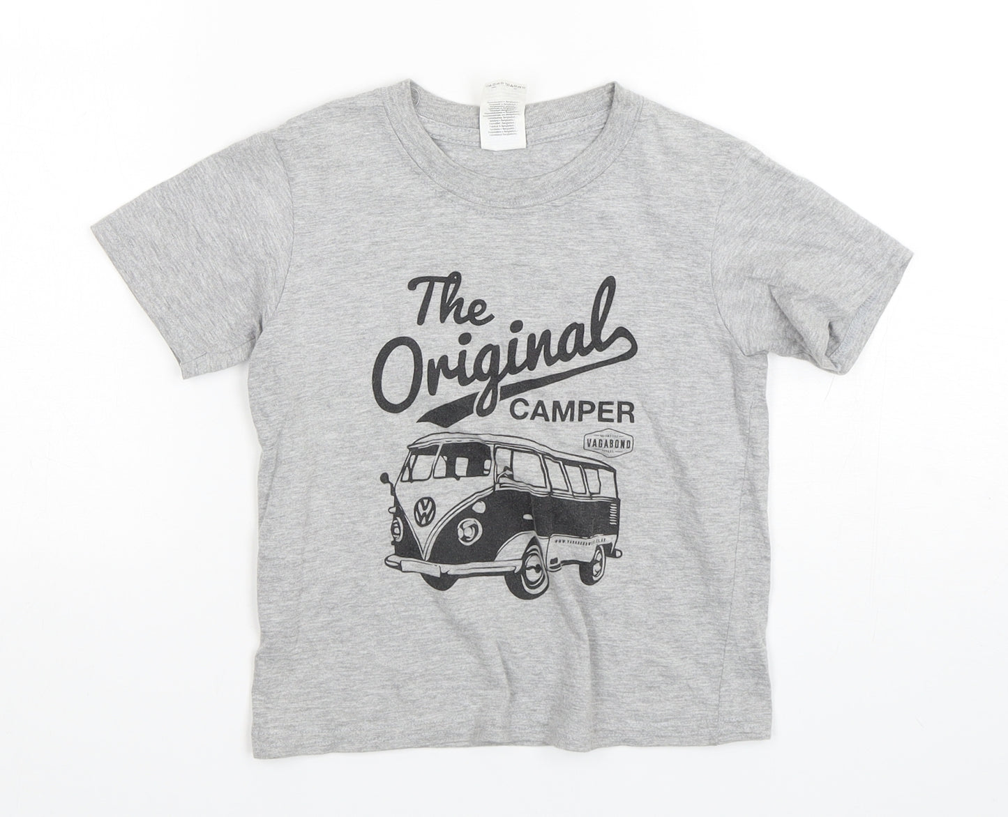Gildan  Boys Grey  Cotton Basic T-Shirt Size 3-4 Years Round Neck Pullover