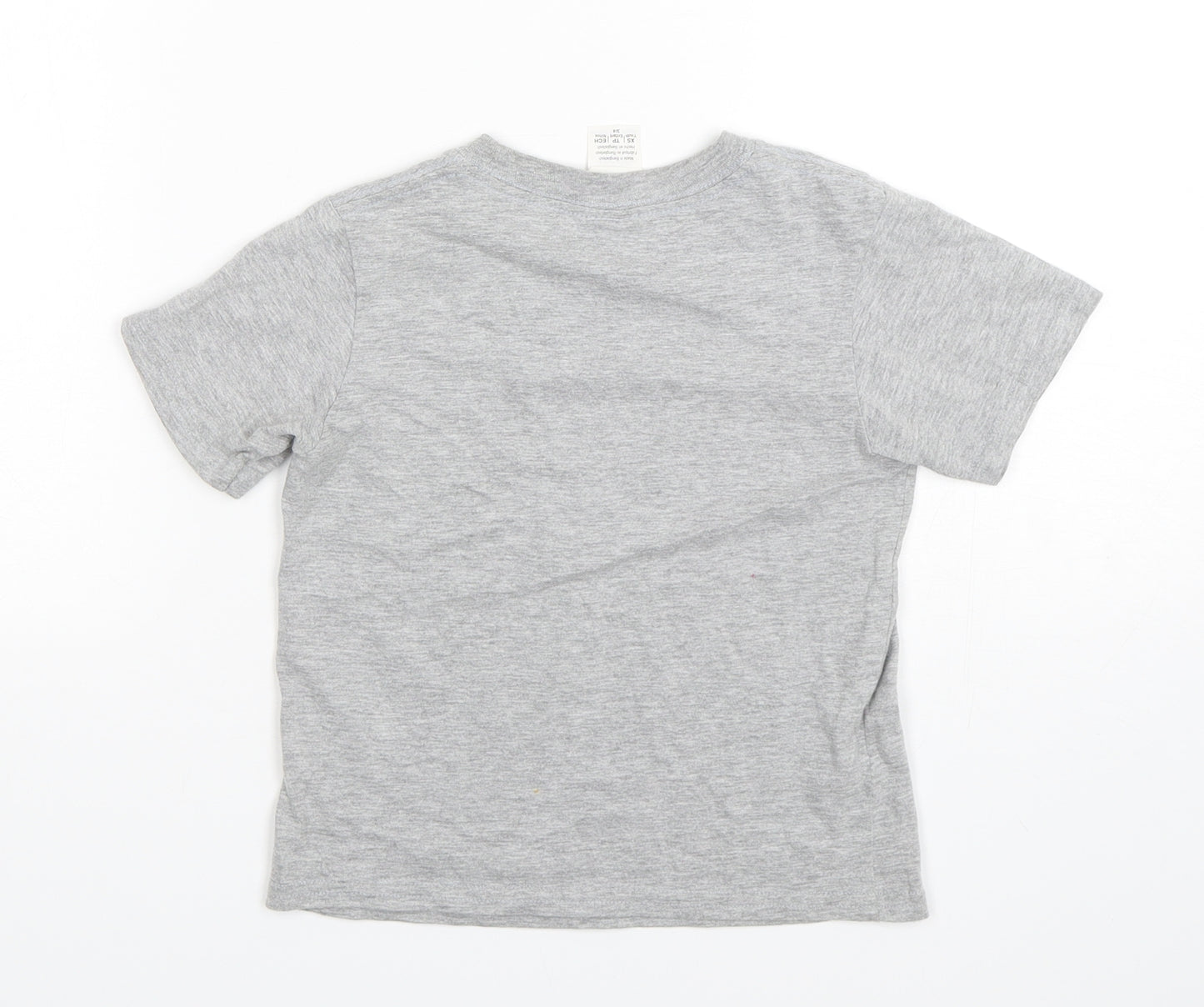 Gildan  Boys Grey  Cotton Basic T-Shirt Size 3-4 Years Round Neck Pullover