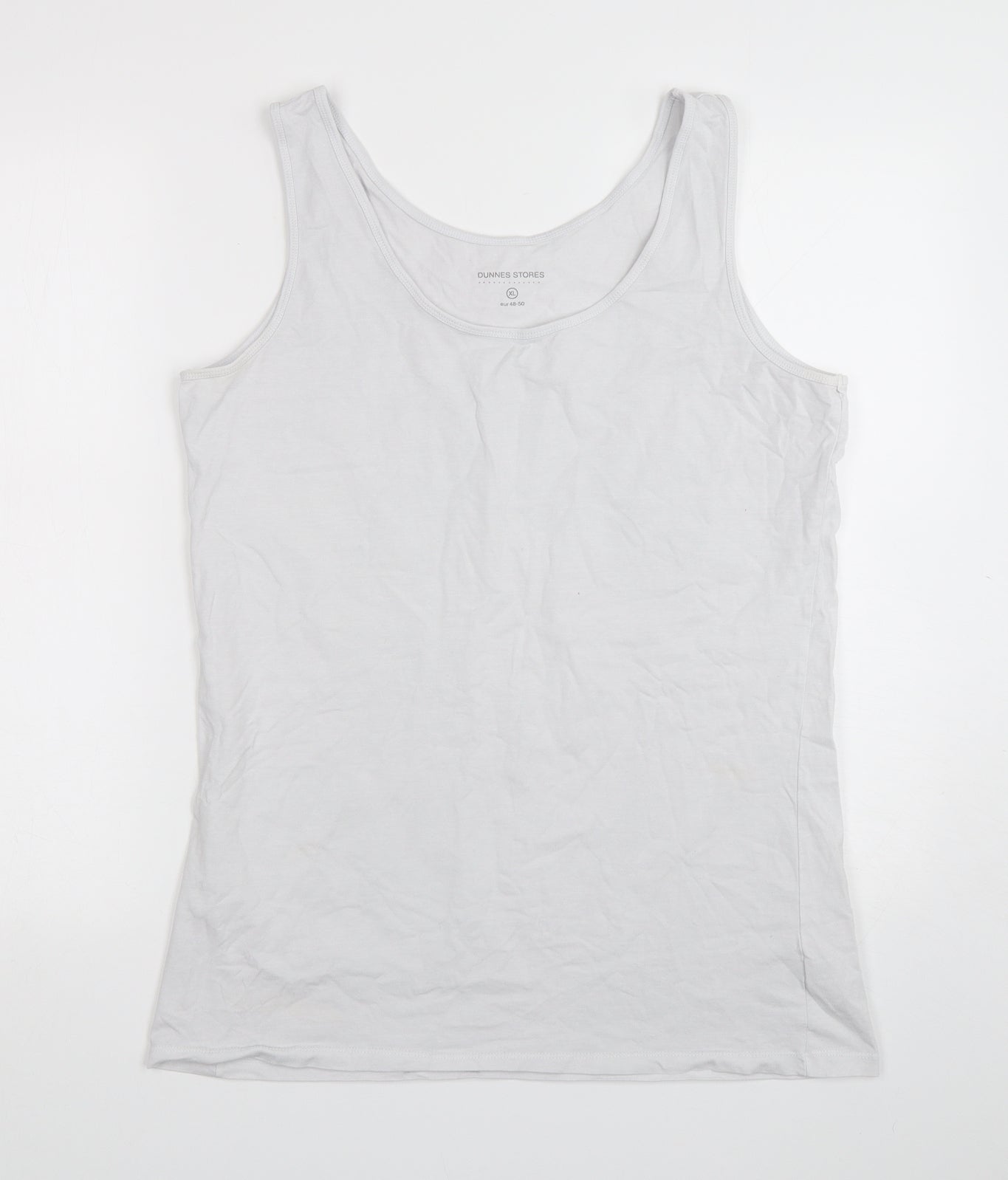 Dunnes Stores  Womens White  Cotton Basic Tank Size XL Round Neck