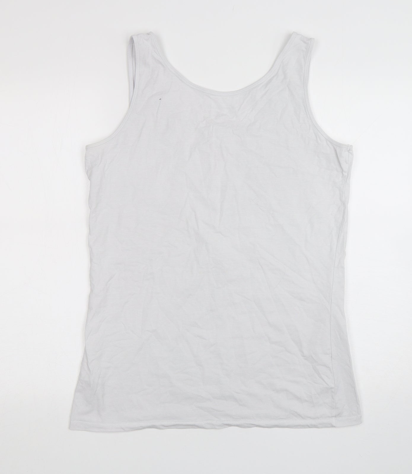 Dunnes Stores  Womens White  Cotton Basic Tank Size XL Round Neck