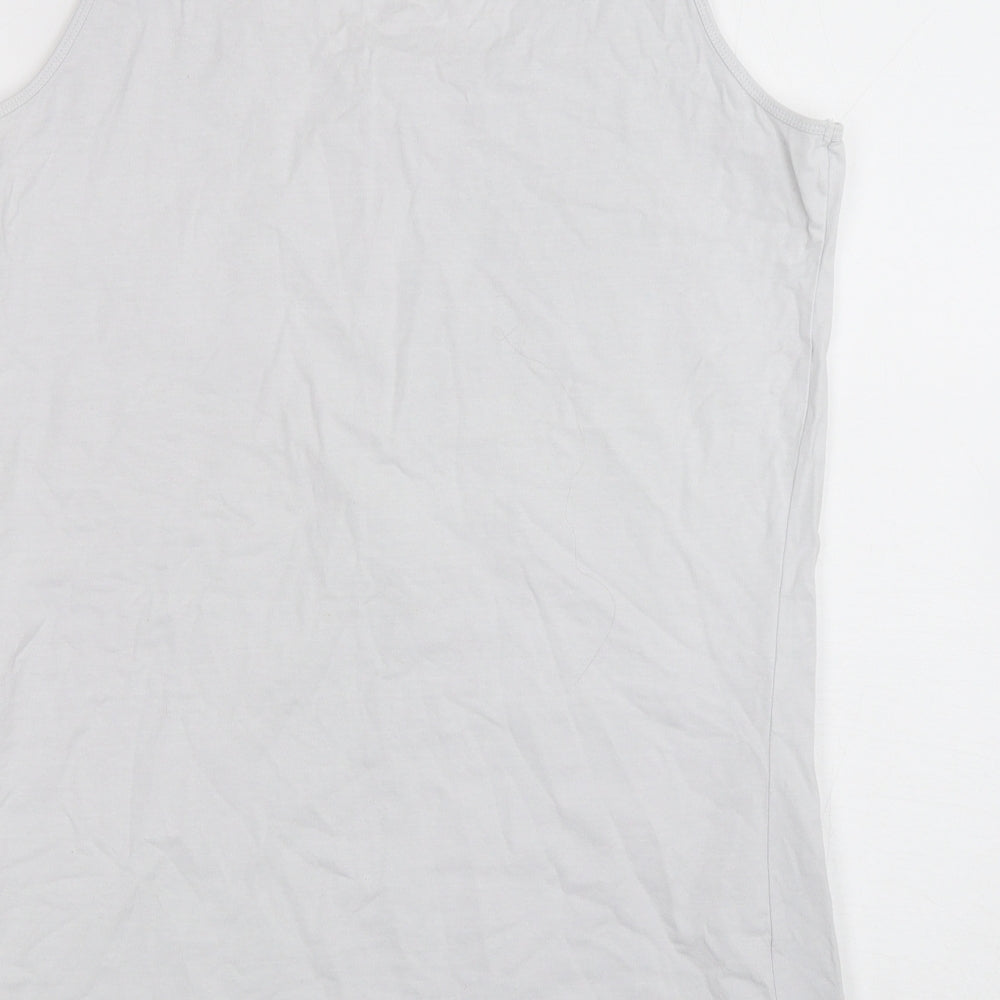 Dunnes Stores  Womens White  Cotton Basic Tank Size XL Round Neck
