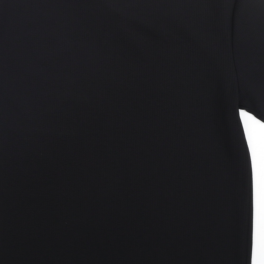 River Island  Mens Black  Polyester  T-Shirt Size M Round Neck