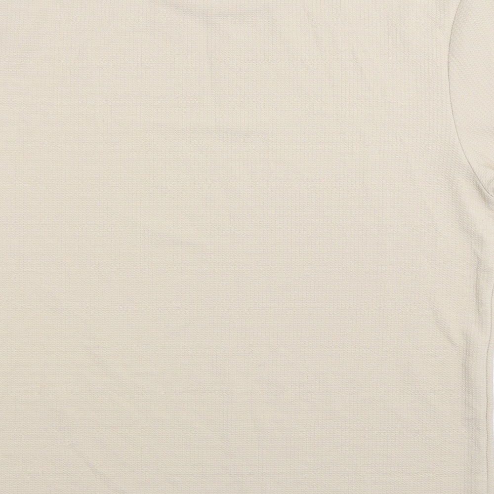 River Island  Mens Beige  Polyester  T-Shirt Size L Round Neck