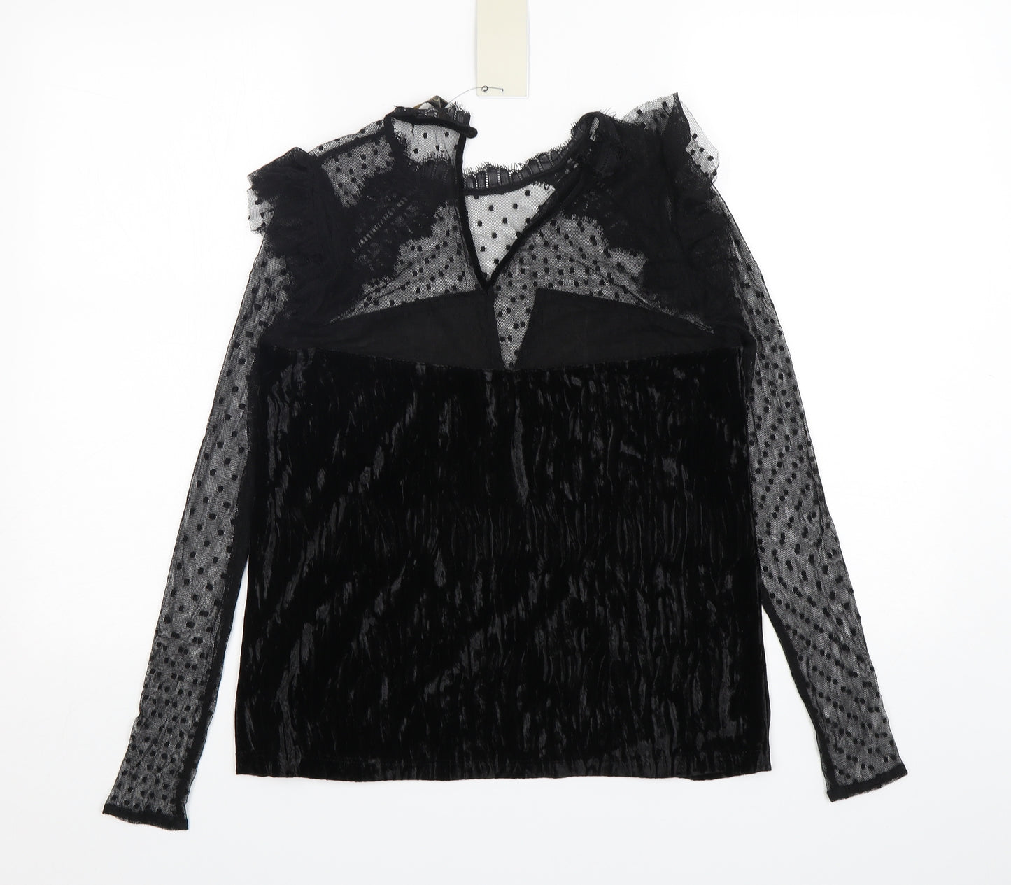 NEXT Womens Black  Polyester Basic Blouse Size 10 Round Neck