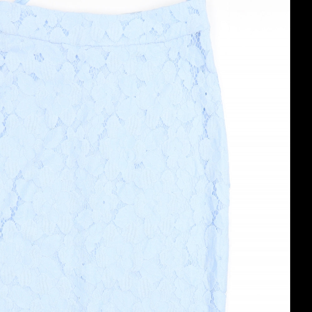 F&F Womens Blue  Polyester Peasant Skirt Size 8