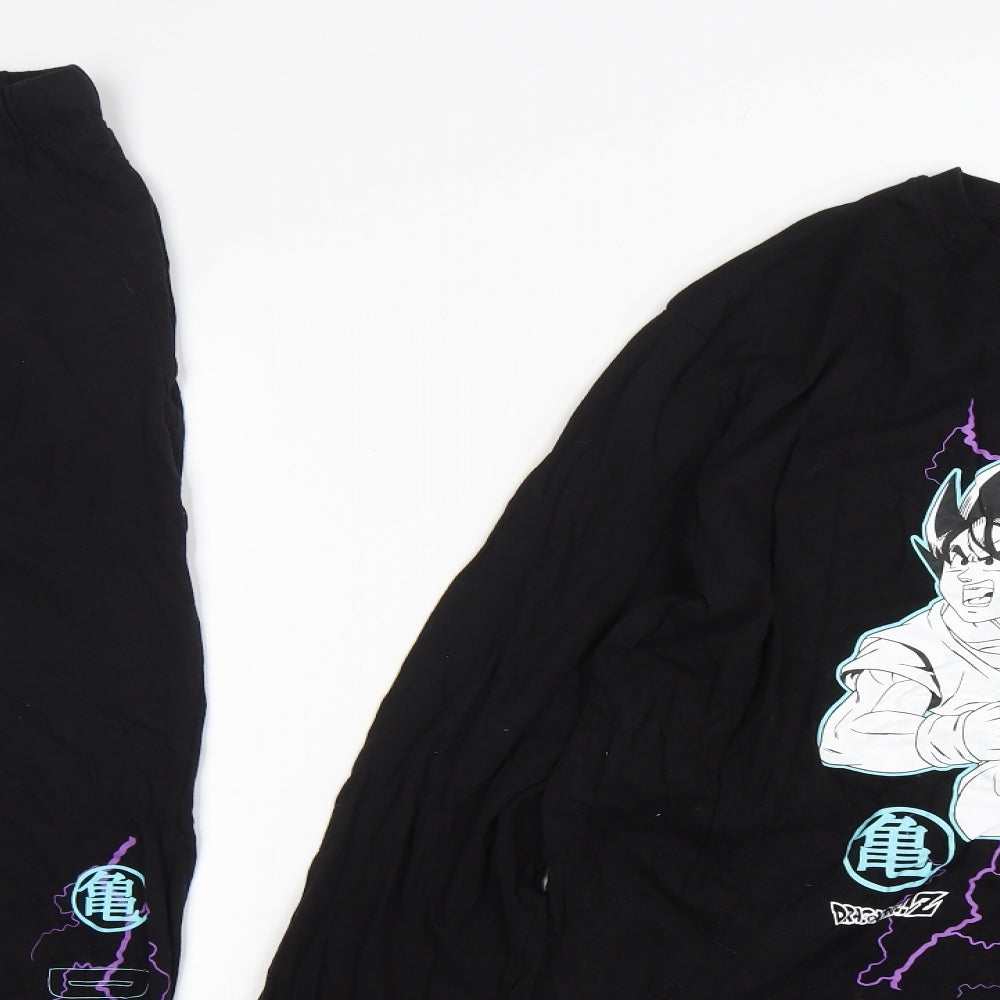 Primark Mens Black Solid Cotton  Pyjama Set Size XL  Pullover - Dragon Ball Z
