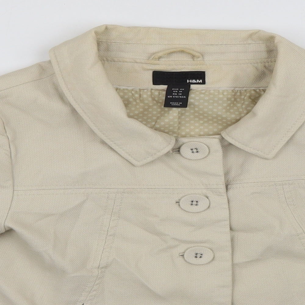 H&M Womens Beige   Jacket  Size 12  Button