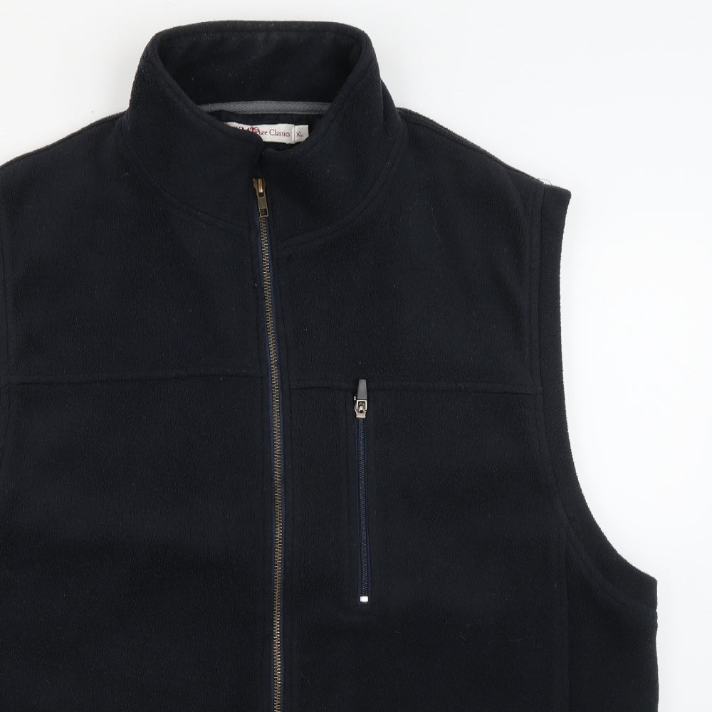 EWM Mens Black High Neck  Polyester Full Zip Jumper Size XL