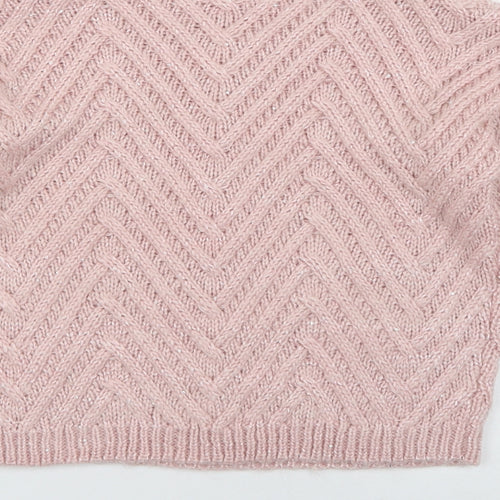 Minoti Girls Pink Crew Neck  Acrylic Pullover Jumper Size 9-10 Years