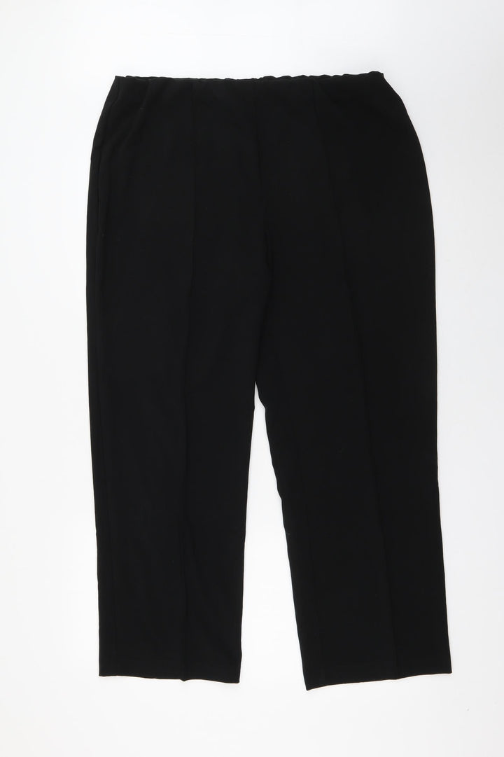 Isle Womens Black  Polyester Trousers  Size 18 L27.5 in Regular