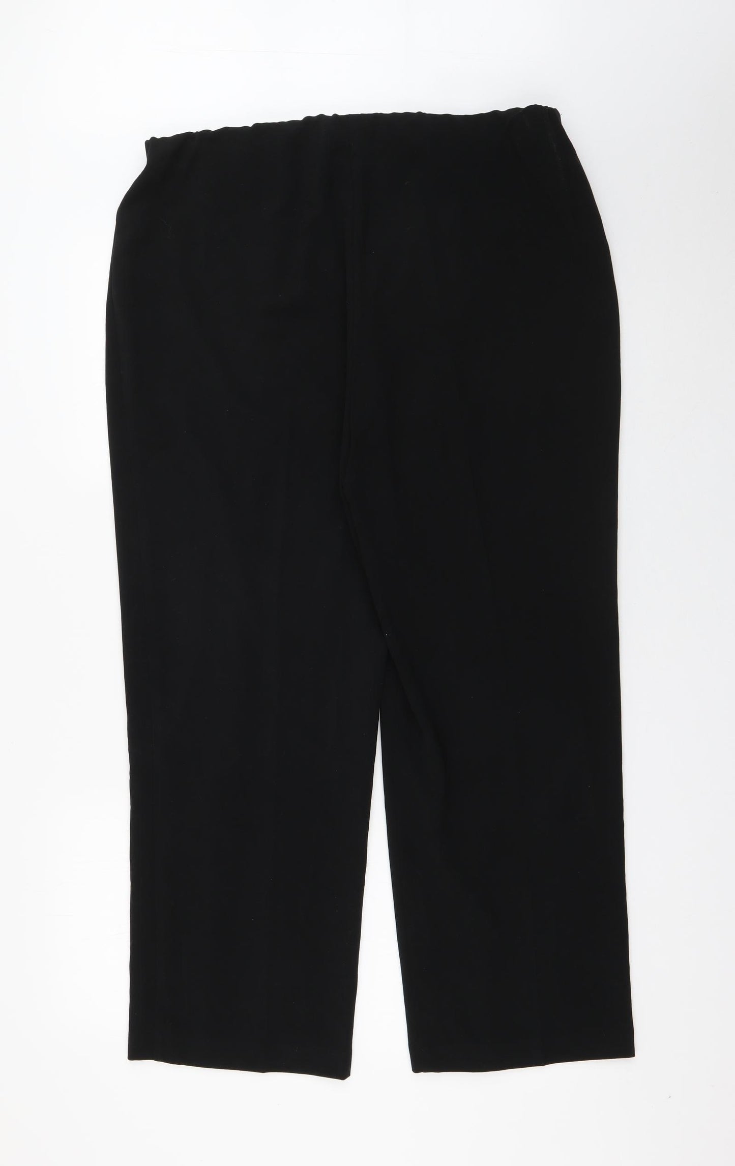 Isle Womens Black  Polyester Trousers  Size 18 L27.5 in Regular