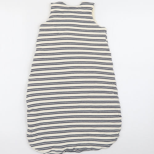 TU Baby White Striped Cotton Coverall Outfit/Set Size 6-9 Months