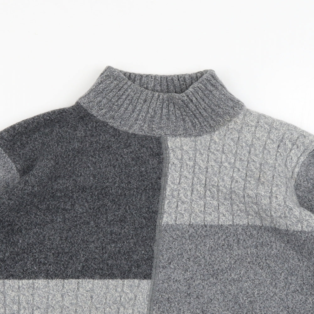 Berkertex Womens Grey High Neck  Wool Pullover Jumper Size 14