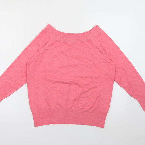 Collection Womens Pink Round Neck  Viscose Pullover Jumper Size 18