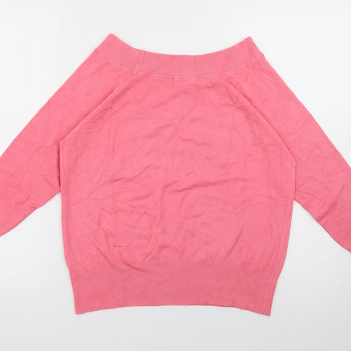 Collection Womens Pink Round Neck  Viscose Pullover Jumper Size 18