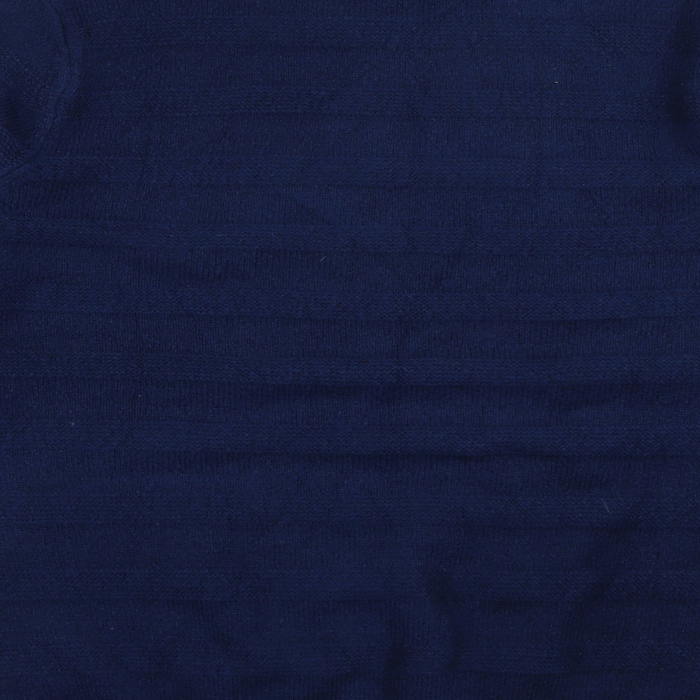 Marks and Spencer Womens Blue Crew Neck  Acrylic Pullover Jumper Size L