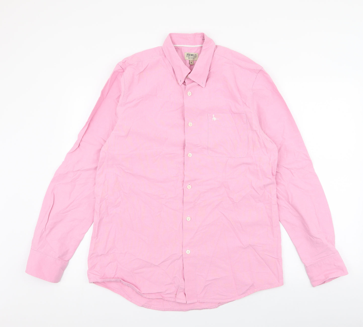 Jack Wills Mens Pink  Cotton  Button-Up Size M Collared Button