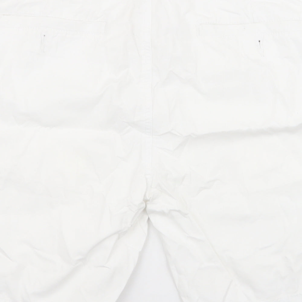 ASOS Mens White  Cotton Chino Shorts Size 32 in L9 in Regular Button