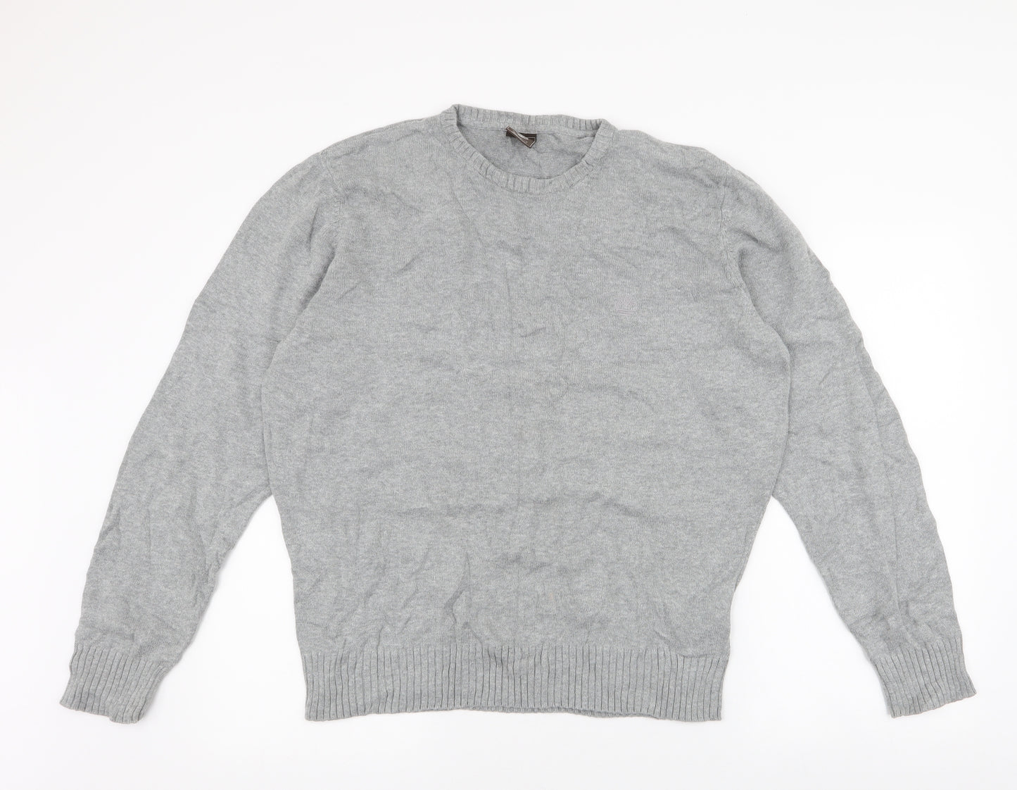 Timberland Mens Grey Round Neck  Cotton Pullover Jumper Size L