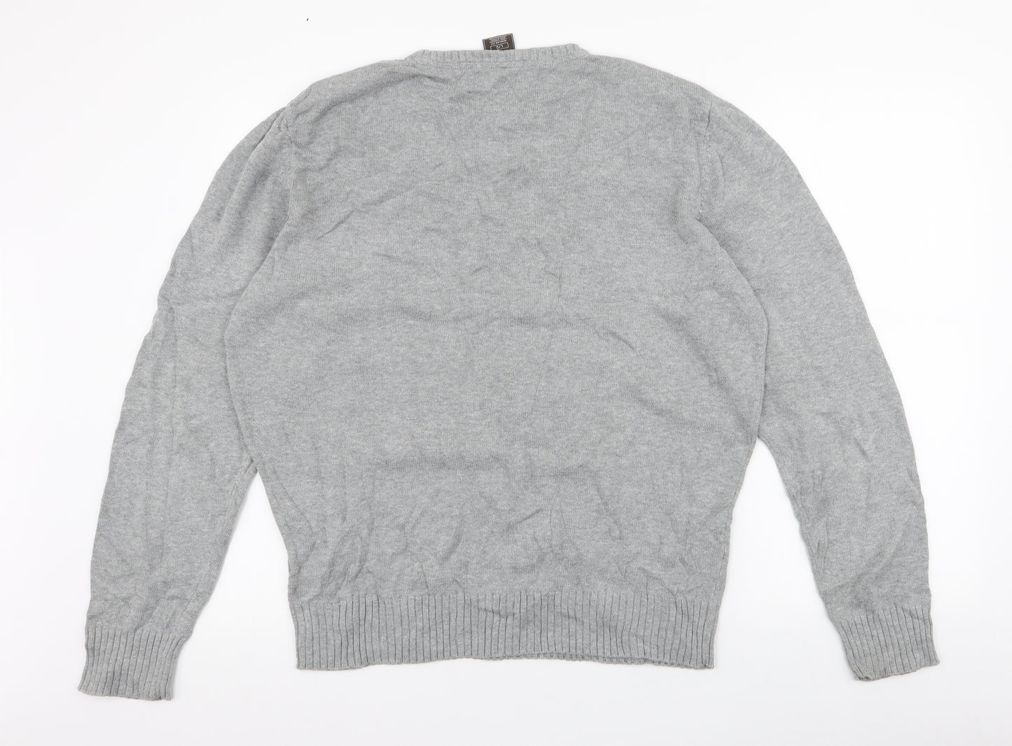 Timberland Mens Grey Round Neck  Cotton Pullover Jumper Size L