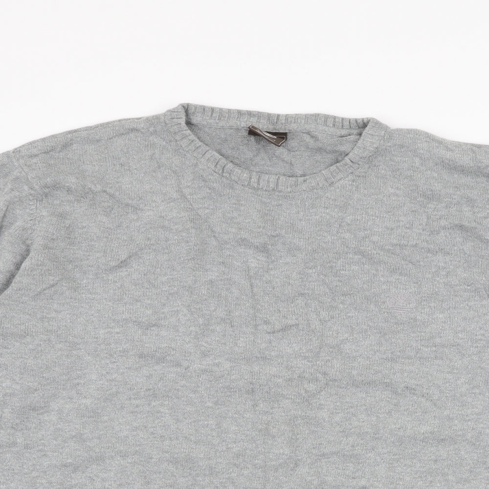 Timberland Mens Grey Round Neck  Cotton Pullover Jumper Size L