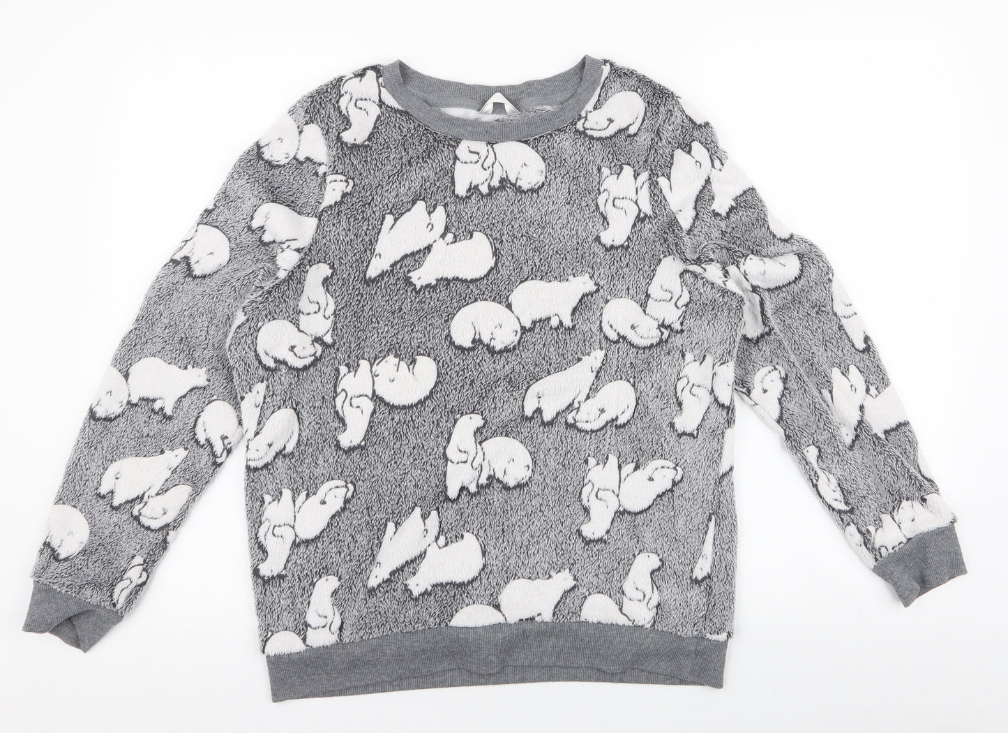 Dunnes Stores Womens Grey  Polyester Top Pyjama Top Size M   - polar bear