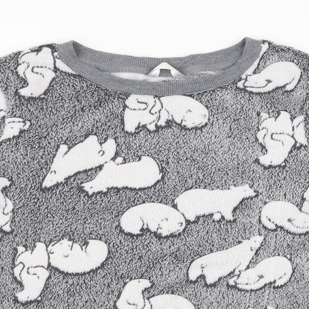 Dunnes Stores Womens Grey  Polyester Top Pyjama Top Size M   - polar bear