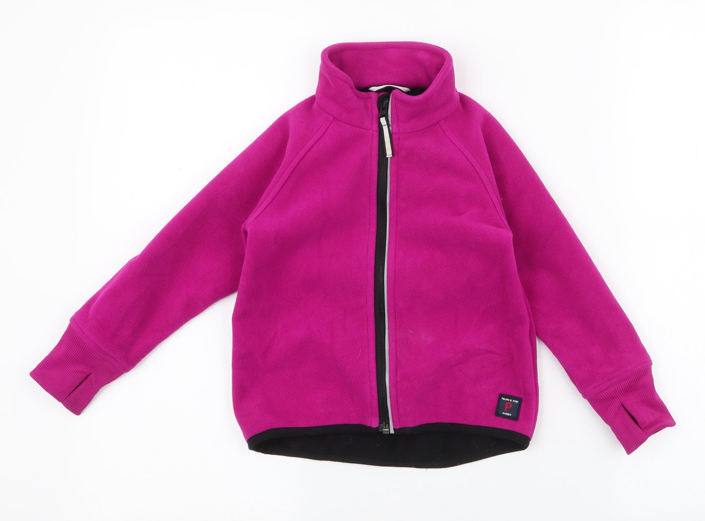 Polarn O. Pyret Girls Pink   Jacket  Size 18-24 Months   Zip - Thumb Holes