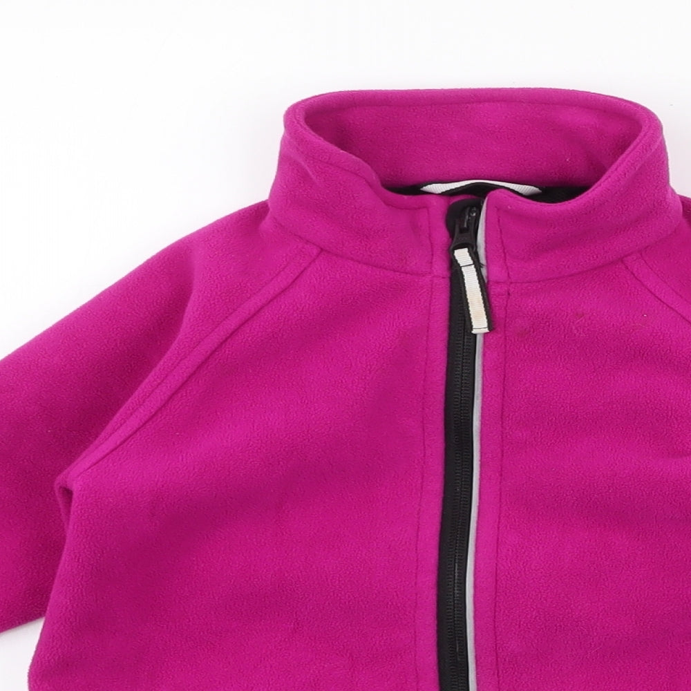Polarn O. Pyret Girls Pink   Jacket  Size 18-24 Months   Zip - Thumb Holes