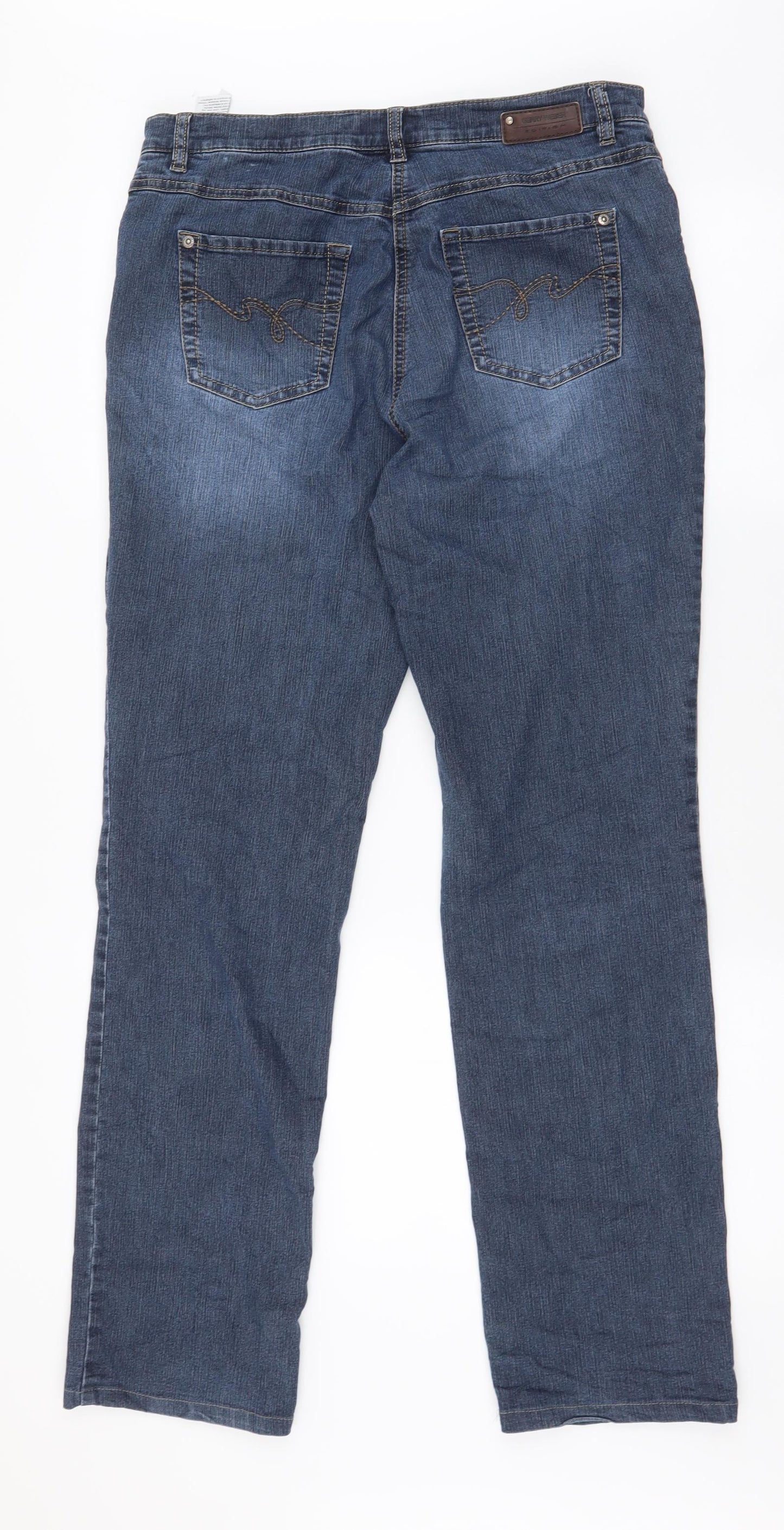 Gerry Weber Womens Blue  Polyester Straight Jeans Size 12 L30 in Regular Zip