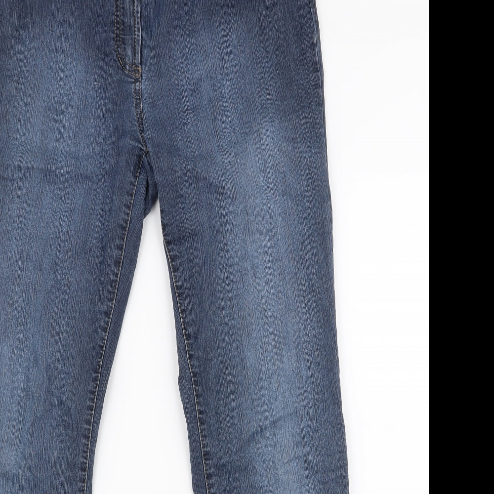 Gerry Weber Womens Blue  Polyester Straight Jeans Size 12 L30 in Regular Zip