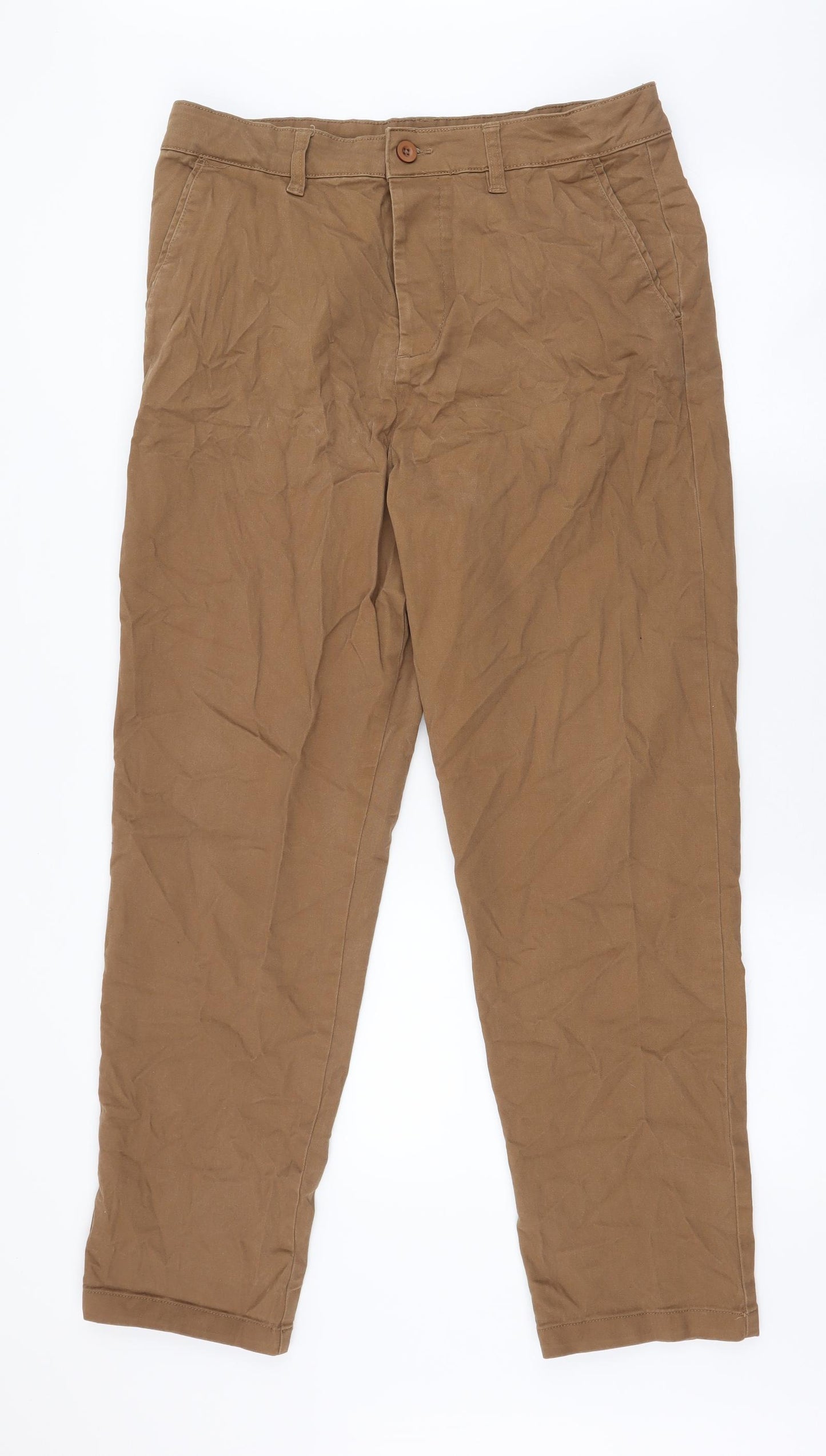 ASOS Mens Brown  Cotton Straight Jeans Size 34 in L32 in Regular Button