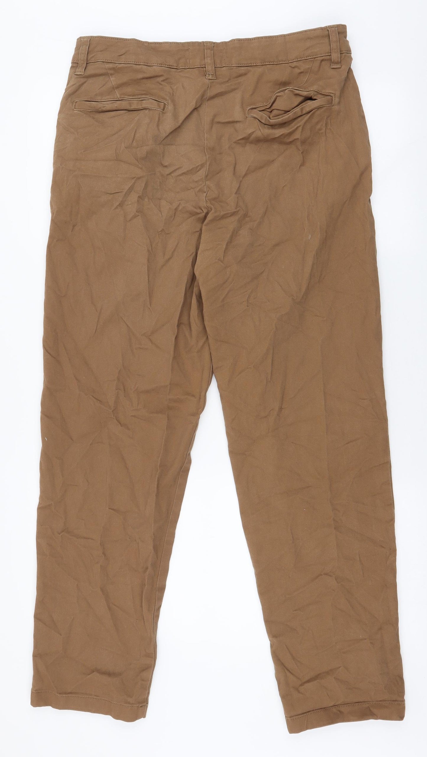 ASOS Mens Brown  Cotton Straight Jeans Size 34 in L32 in Regular Button