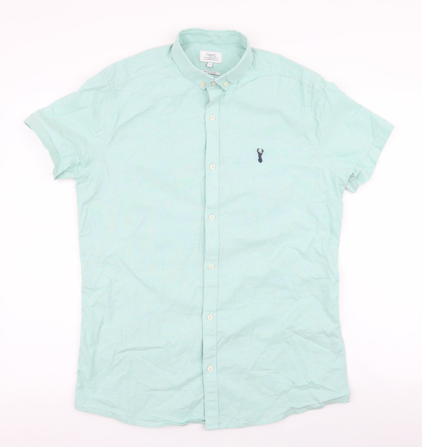 NEXT Mens Blue  Cotton  Button-Up Size M Collared Button