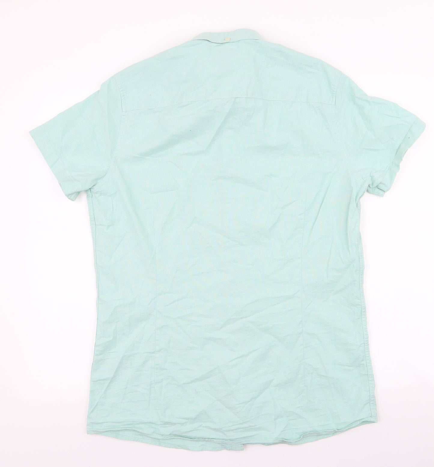 NEXT Mens Blue  Cotton  Button-Up Size M Collared Button