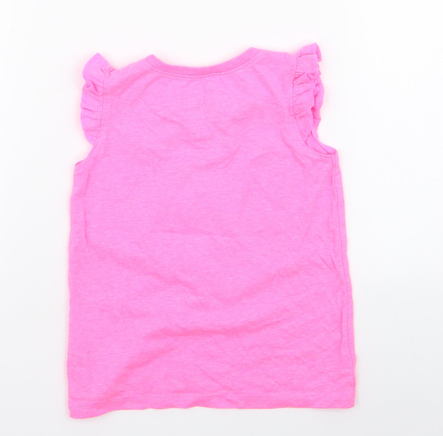 E-vie Girls Pink  Polyester Jersey Tank Size 12-18 Months Round Neck Pullover - Girls Can Do Anything