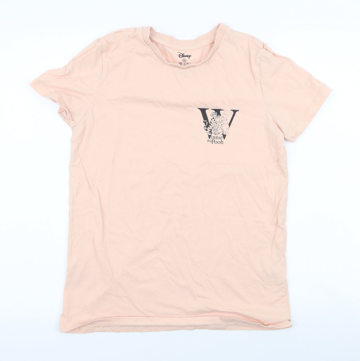 Disney Womens Pink  Polyester Jersey T-Shirt Size XS Round Neck - Winnie the pooh