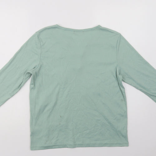 Bonma Womens Green  Polyester Basic Blouse Size S Henley