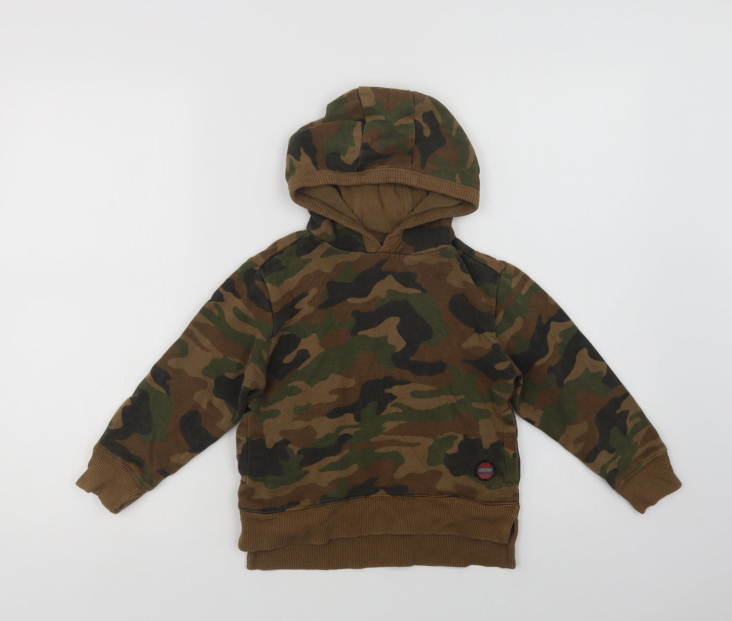 NEXT Boys Brown Camouflage Cotton Pullover Hoodie Size 5 Years